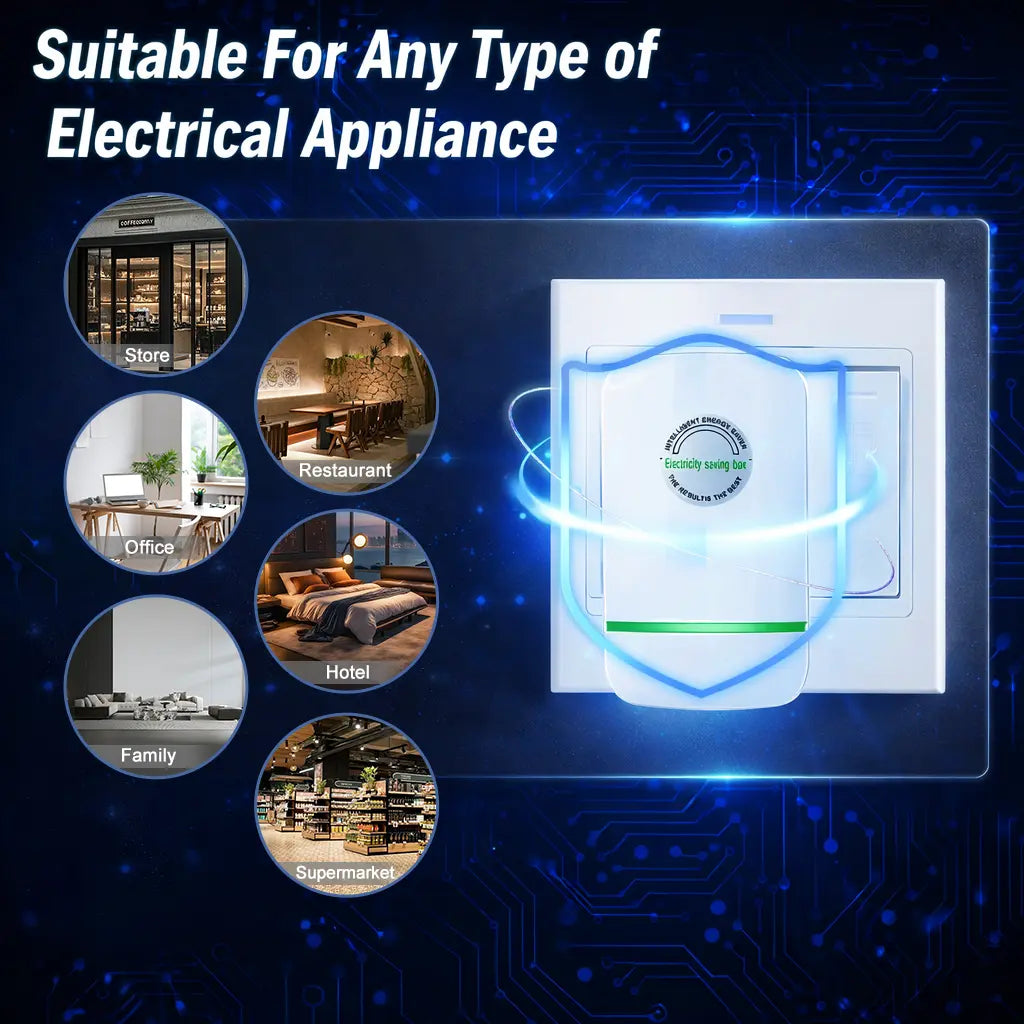 2026 New Universal Energy-Saving Box, Reduce Electricity Bills, Plug-and-Play, Power Factor Corrector for Home and Office Use (2Pcs)