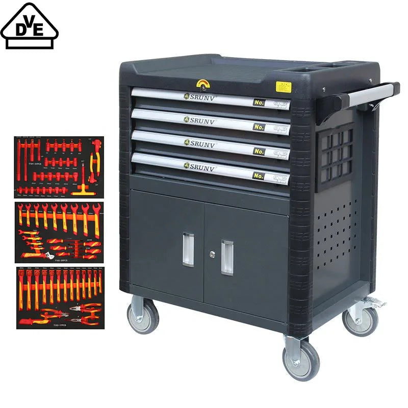 Hardware Spanner 68 Piece Insulated Tool Trolley Socket Set Tool Cabinet Mechanic Tool Set