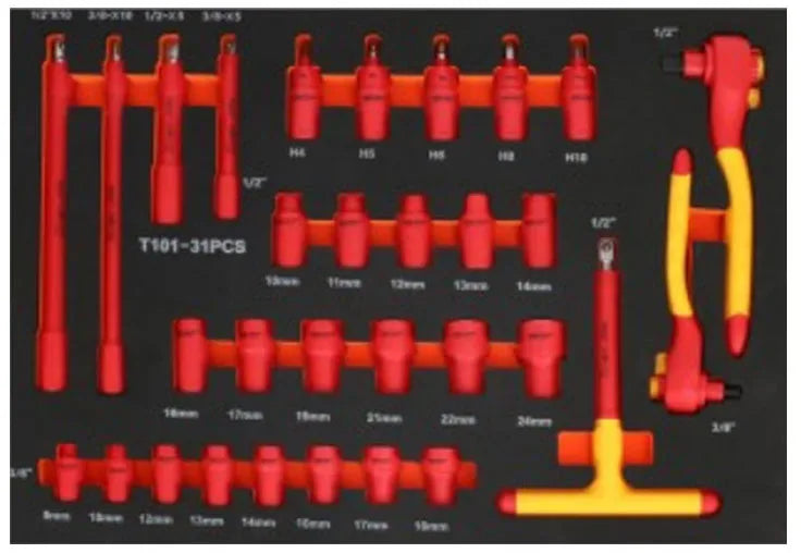 Hardware Spanner 68 Piece Insulated Tool Trolley Socket Set Tool Cabinet Mechanic Tool Set