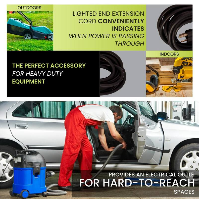50 ft. 14/3 SJTW Outdoor Extension Cord, Black