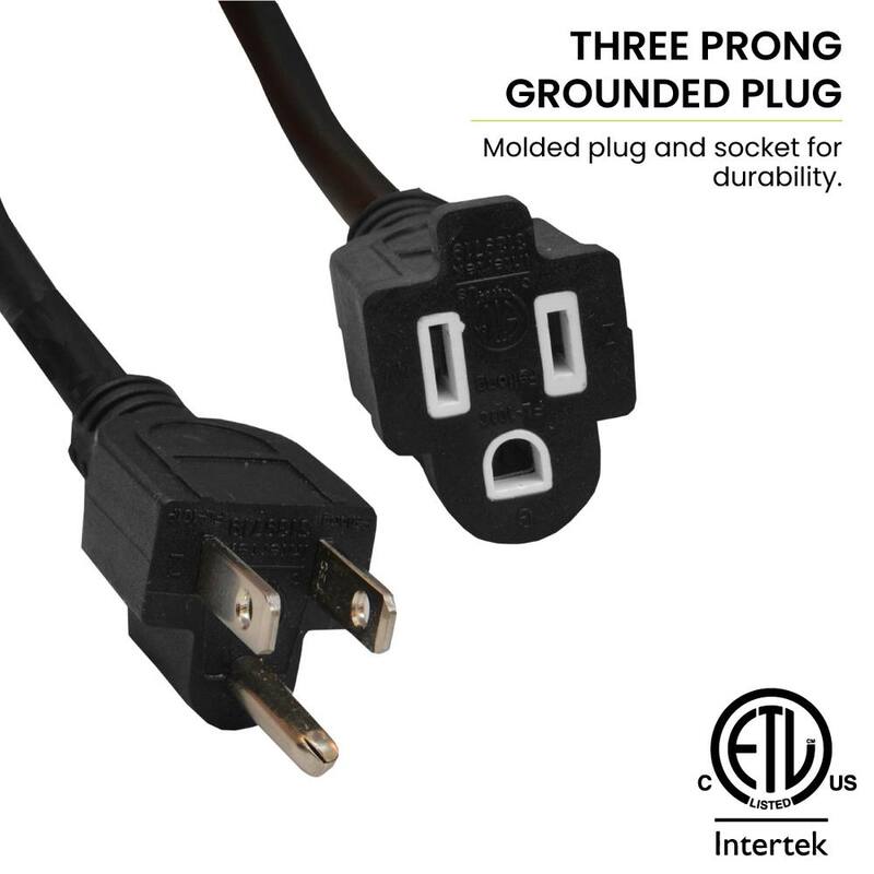 50 ft. 14/3 SJTW Outdoor Extension Cord, Black