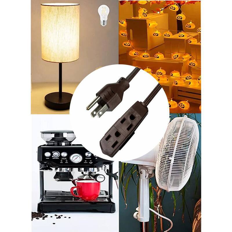 15 ft. 16/3 Light Duty Indoor Extension Cord with Banana Tap, Brown