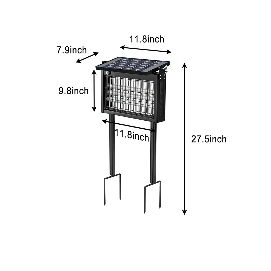 Gainstarx Solar Bug Zapper Outdoor Waterproof Electric Mosquito and Fly Zapper with Smart Light Sensor Rechargeable Solar Powered Trap for Patio, Backyard, Garden, Camping, and Indoor Use