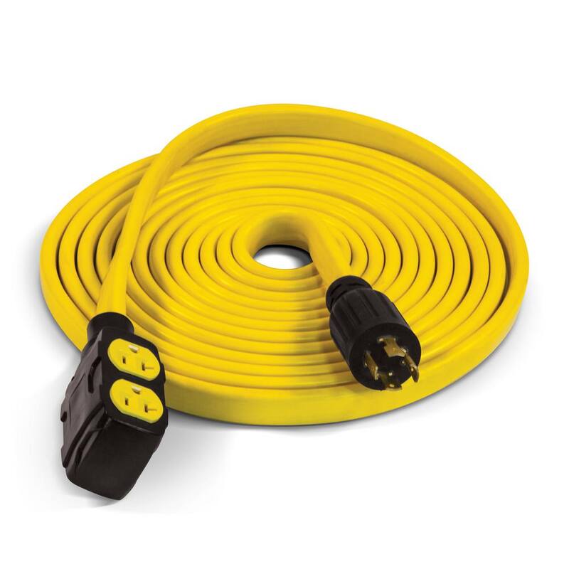 25 ft. 30 Amp 125/250-Volt Duplex-Style Flat Generator Extension Cord