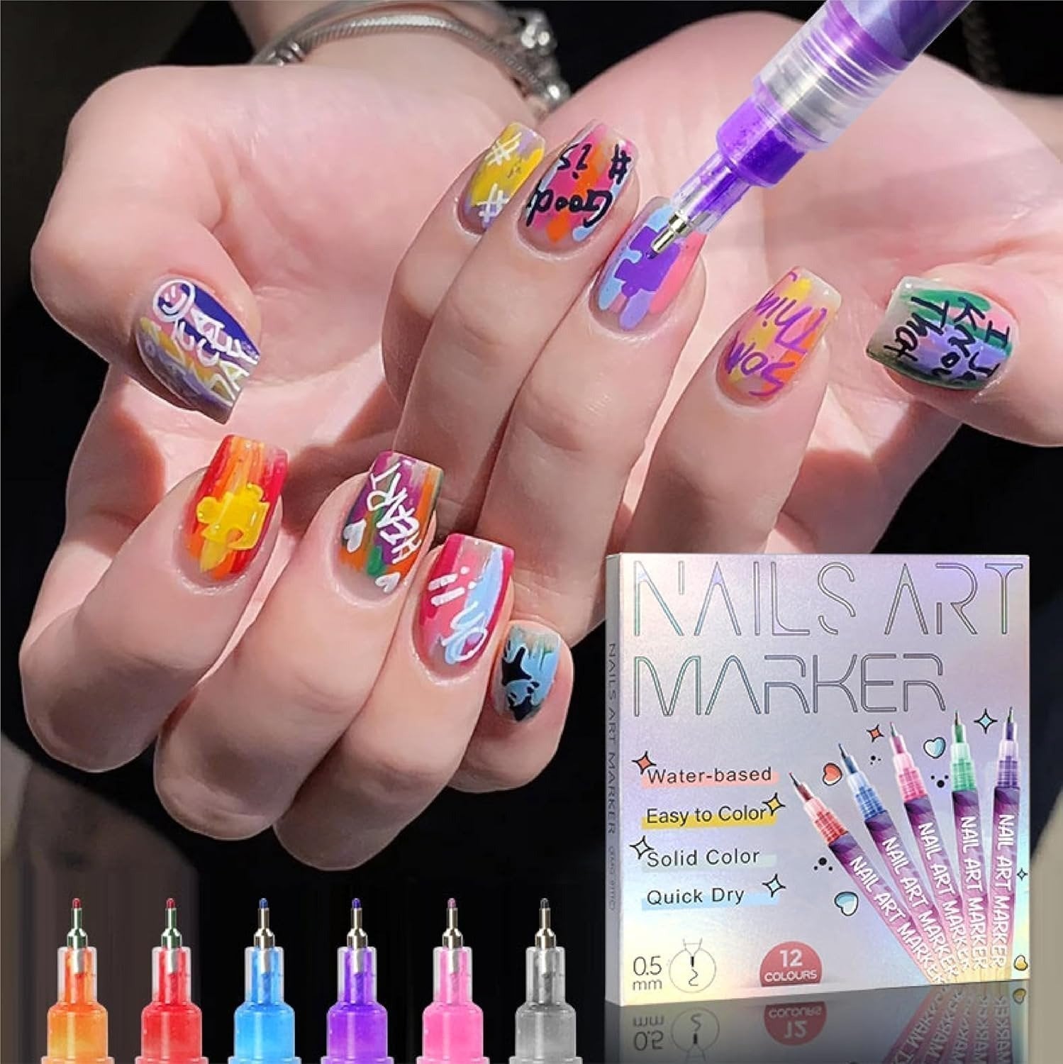 🎁LAST WEEK SPECIAL PRICE: ￡9.99!!⏳12 Colors Nail Art Pens Set🎨💅