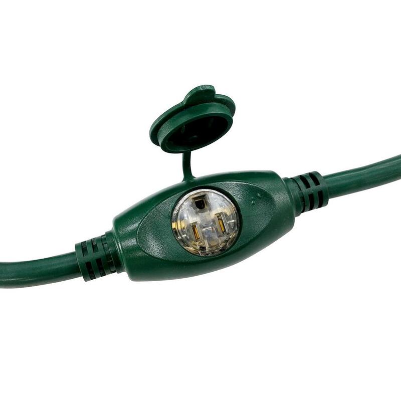 25 ft. 14/3 3 Outlet Extension Cord, Green