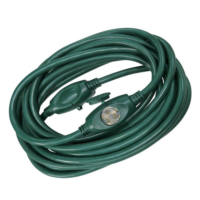 25 ft. 14/3 3 Outlet Extension Cord, Green