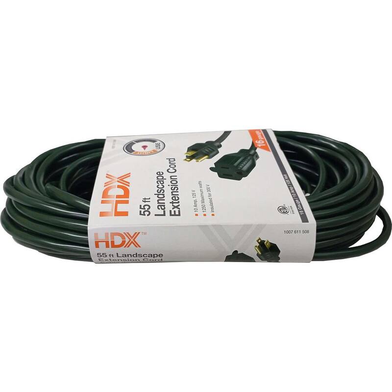55 ft. 16/3 Green Outdoor Extension Cord (1-Pack)