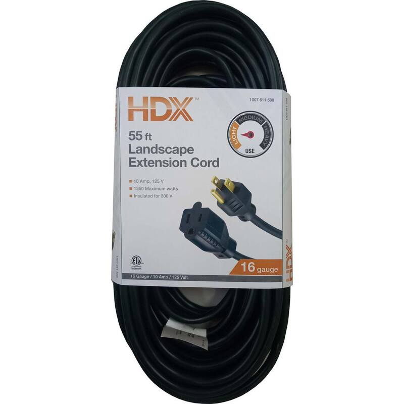 55 ft. 16/3 Green Outdoor Extension Cord (1-Pack)