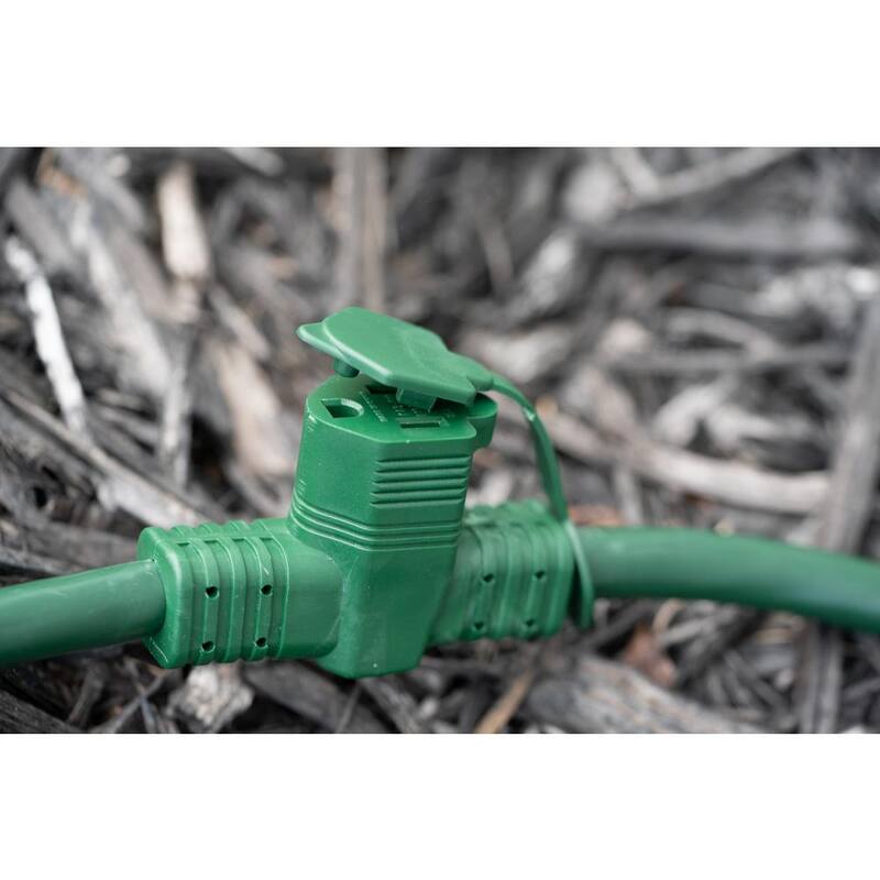 25 ft. 14/3 Multi-Outlet (3) Garden Outdoor Medium-Duty Extension Cord, Green