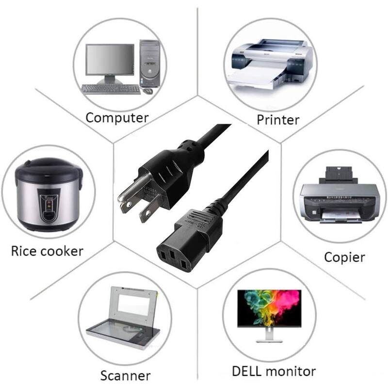 10 ft. 16/3 Light Duty Computer, Monitor, TV Replacement Cord, Black