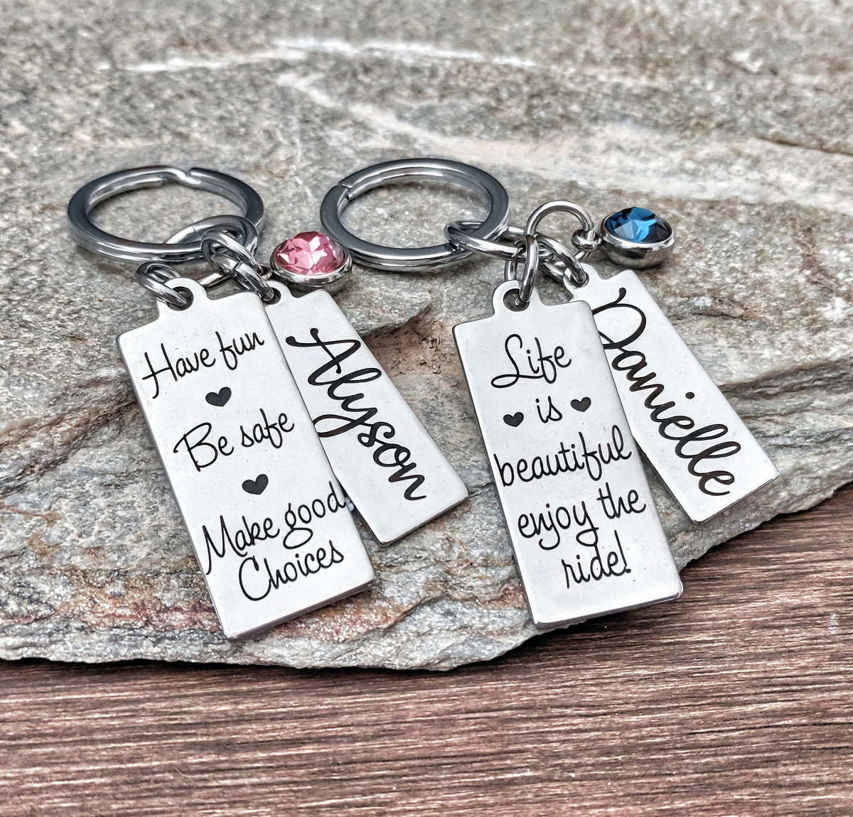 Sweet 16 Birthday Girl Gift Custom Engraved Pendants, Personalized Sweet 16 Keychain, 4 Sayings to Choose From, New Driver Gift Teenage Girl
