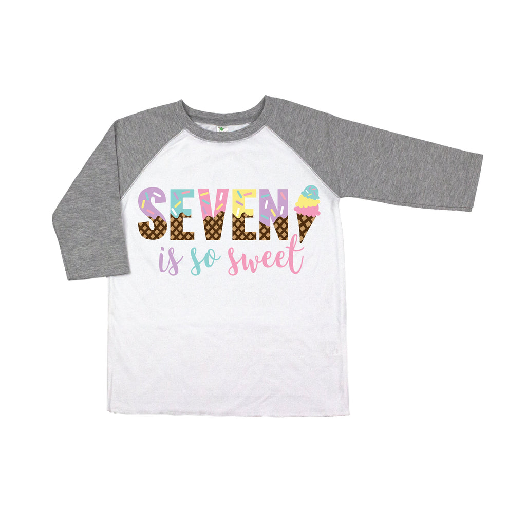Seven is so sweet ice cream girls 7th seventh birthday shirt, 7th birthday party, ice cream shirt, ice cream birthday, ice cream theme