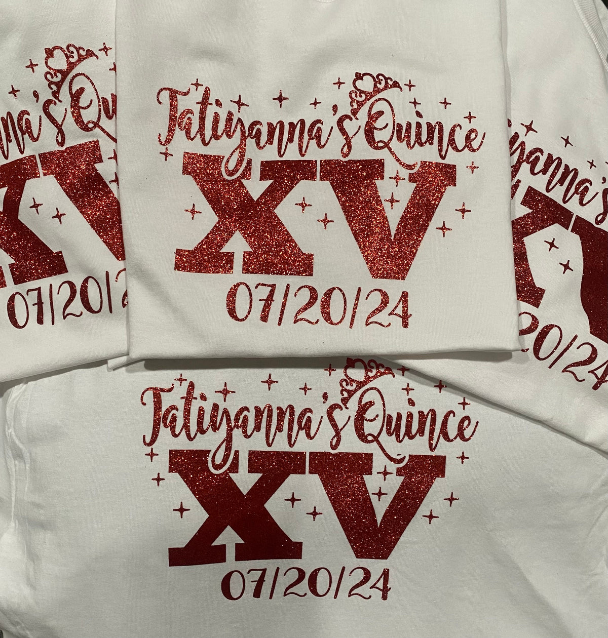Includes FREE back personalization, Mis Quince custom tees with crown, quince squad , playera para quince, camiseta para dama y chambelán.