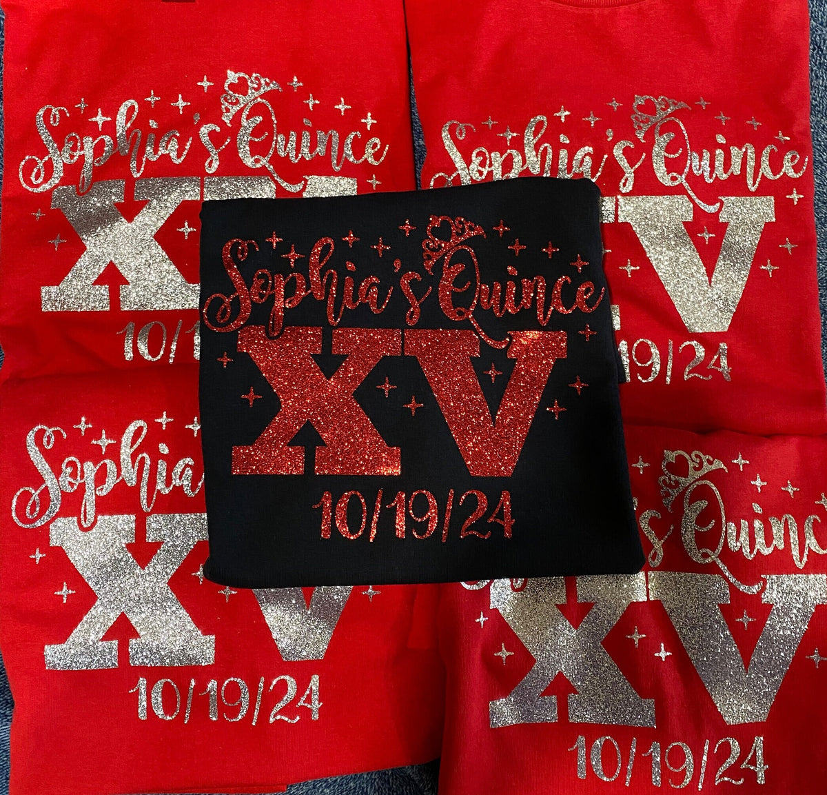 Includes FREE back personalization, Mis Quince custom tees with crown, quince squad , playera para quince, camiseta para dama y chambelán.