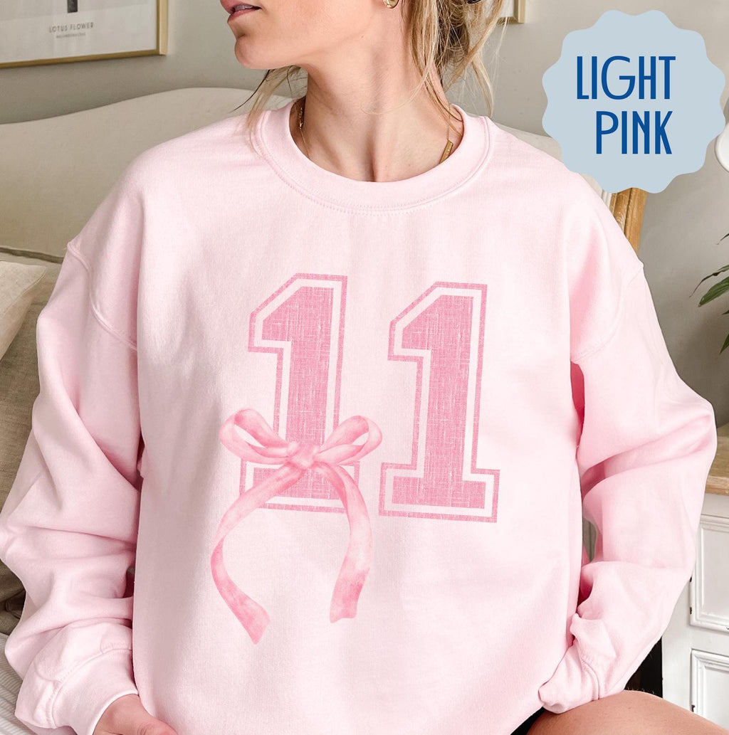 11th Birthday Shirt, Coquette Bow Eleventh Birthday for Girls Shirt, 11th Birthday Party Shirt,Teenage Birthday Sweatshirt,Daughter Birthday