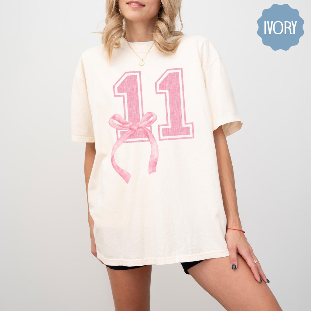 11th Birthday Shirt, Coquette Bow Eleventh Birthday for Girls Shirt, 11th Birthday Party Shirt,Teenage Birthday Sweatshirt,Daughter Birthday