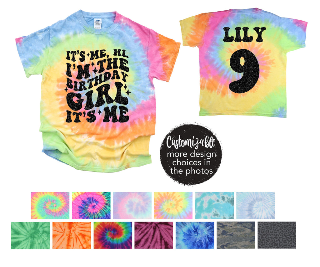 Sweet Sassy and Six Unicorn Tie Dye Shirt Black Glitter Vinyl Birthday Girl Shirt Girl Birthday Shirt Tween Birthday CUSTOM Many Designs