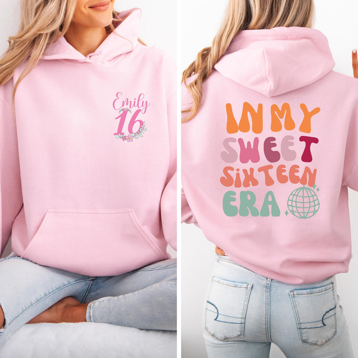 Personalized Sweet 16 Hoodie: Trendy Birthday Party Sweatshirt