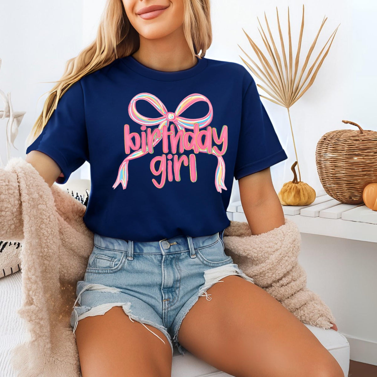 Preppy Birthday Girl Shirt, Birthday Party Tee, Youth Birthday Girl Gift, Girlie Party Tshirt, Coquette Bday Bow Party Top