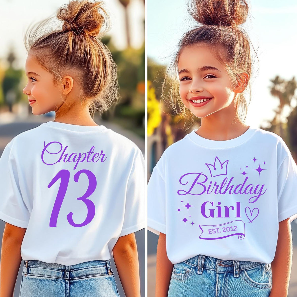 Custom 13th Birthday Girl T-Shirt: Chapter 13 Tween Outfit, Birthday Princess Shirt
