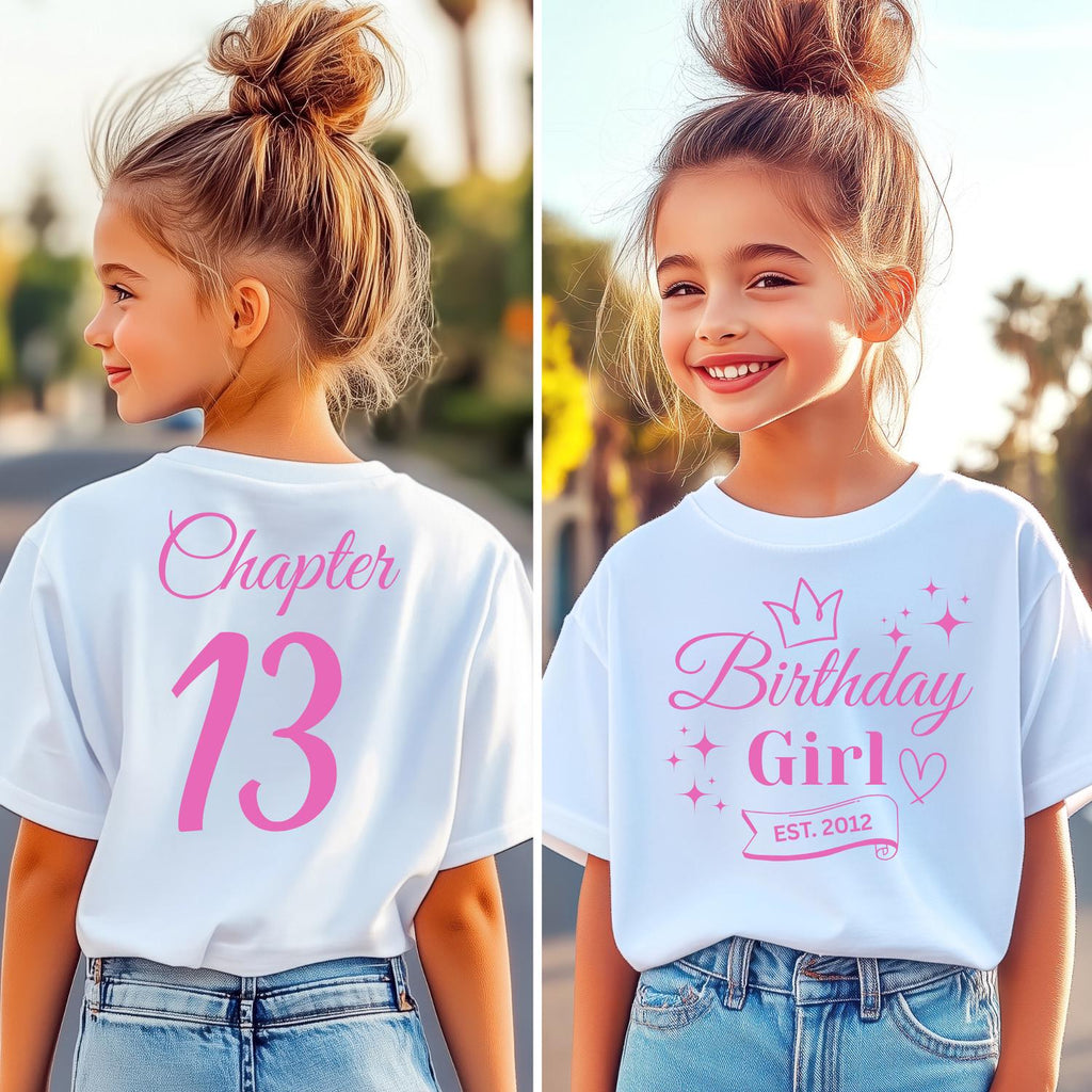 Custom 13th Birthday Girl T-Shirt: Chapter 13 Tween Outfit, Birthday Princess Shirt