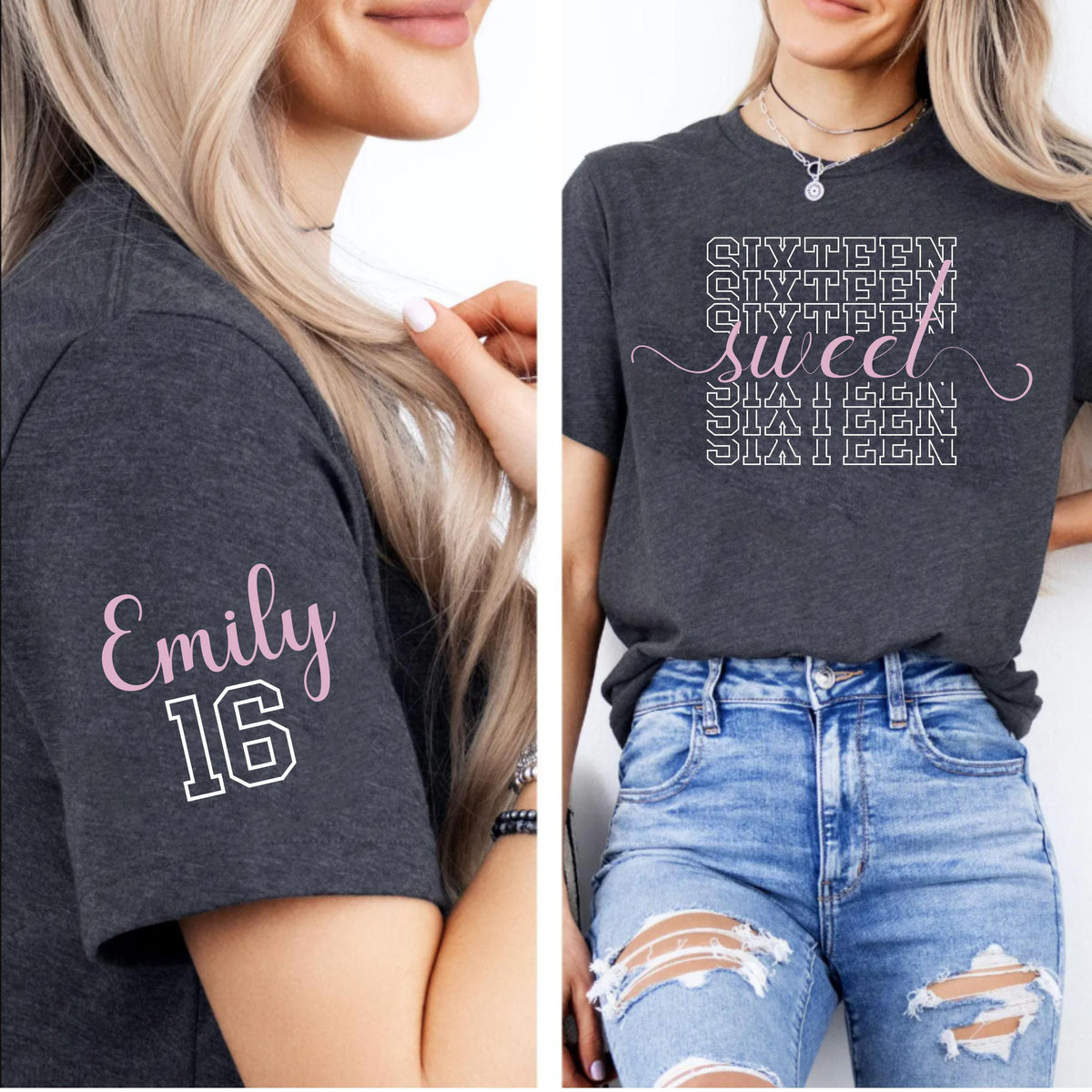 16th Birthday Sweatshirt: Custom Name and Year - Retro Style