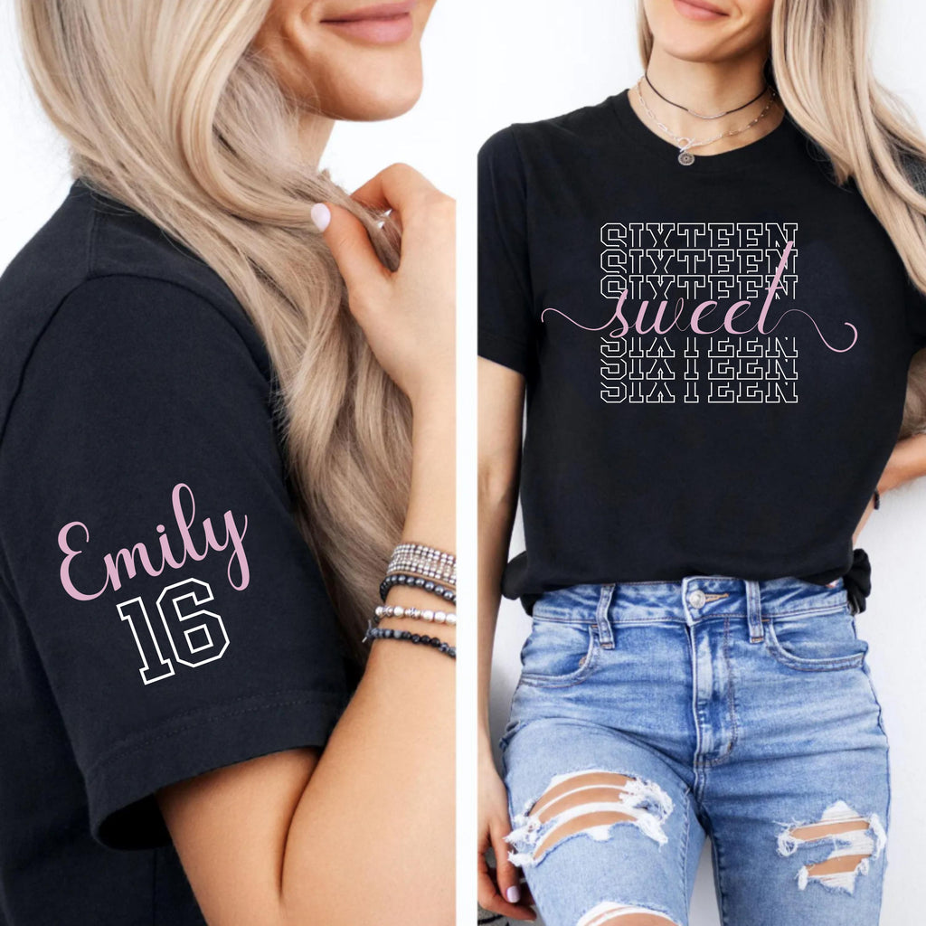 16th Birthday Sweatshirt: Custom Name and Year - Retro Style