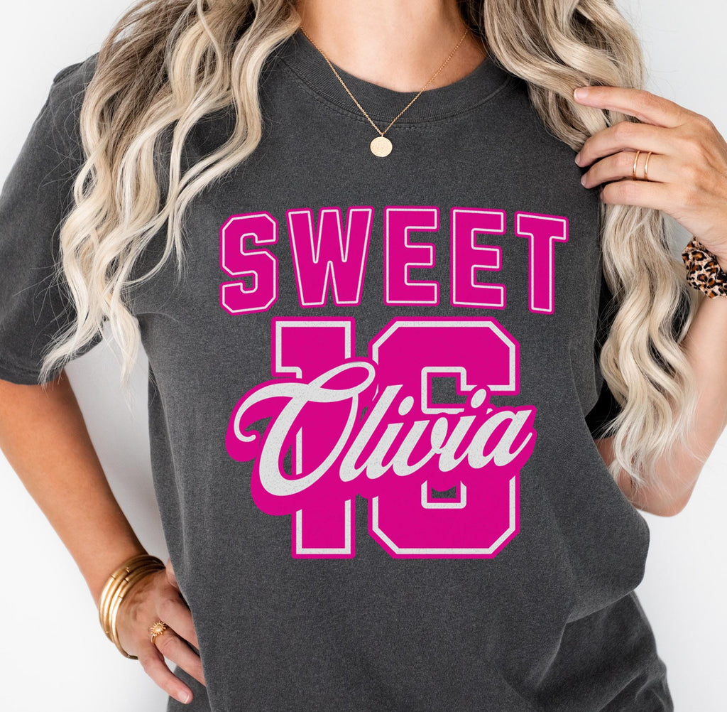 16th Birthday Shirt,Personalized 16th Birthday Gift Girl,Custom Sweet Sixteen Present,Comfort Colors Tee,Milestone Gift for Daughter