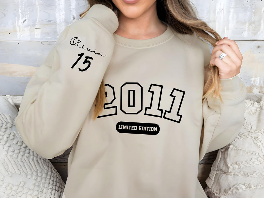 Custom Quinceanera Gifts for Girls:  Cotton 15th Birthday Shirt for 15 Years Old