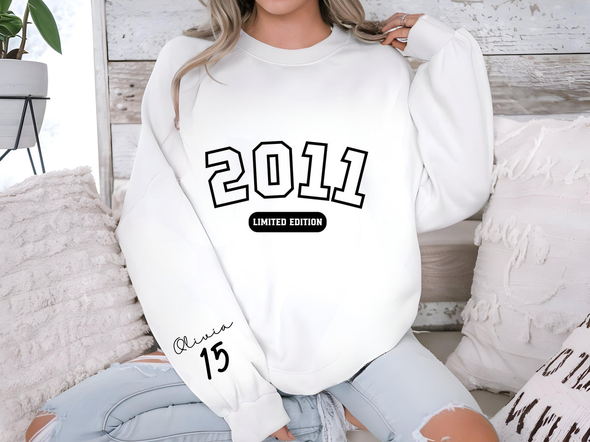 Custom Quinceanera Gifts for Girls:  Cotton 15th Birthday Shirt for 15 Years Old