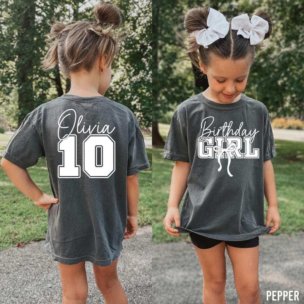 Personalized Birthday Girl Shirt, Kid's Comfort Colors Shirt, Custom Girl's Birthday Shirt, 10th Birthday Shirt, 10th Birthday Girl, Gift