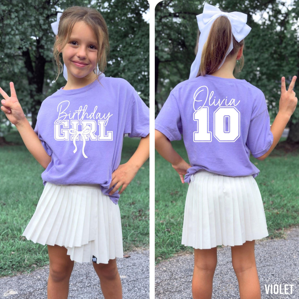 Personalized Birthday Girl Shirt, Kid's Comfort Colors Shirt, Custom Girl's Birthday Shirt, 10th Birthday Shirt, 10th Birthday Girl, Gift