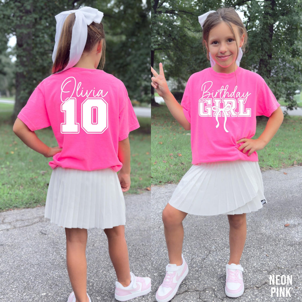 Personalized Birthday Girl Shirt, Kid's Comfort Colors Shirt, Custom Girl's Birthday Shirt, 10th Birthday Shirt, 10th Birthday Girl, Gift