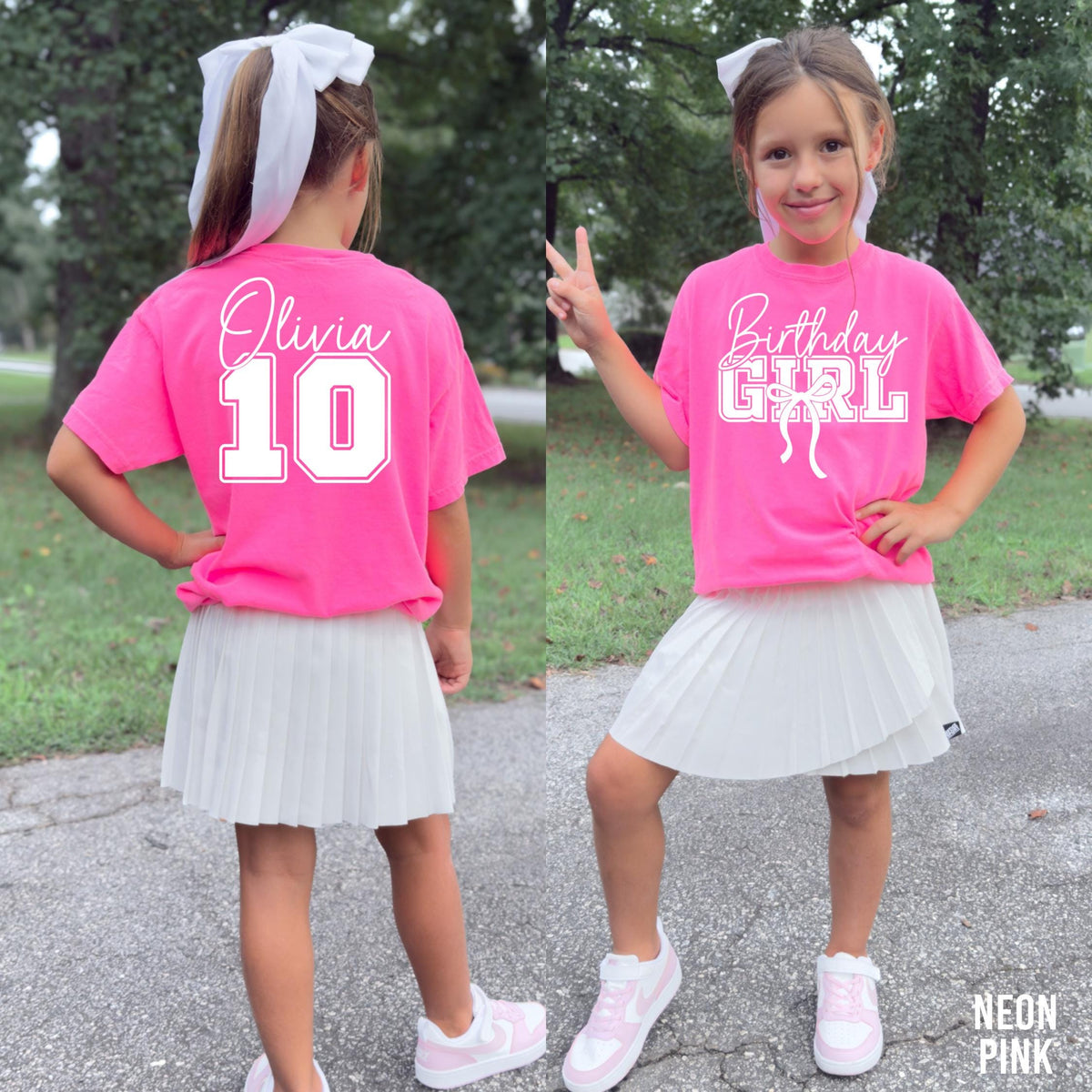 Personalized Birthday Girl Shirt, Kid's Comfort Colors Shirt, Custom Girl's Birthday Shirt, 10th Birthday Shirt, 10th Birthday Girl, Gift