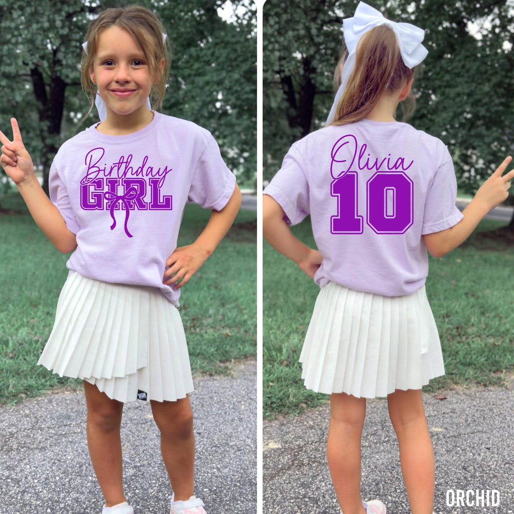 Personalized Birthday Girl Shirt, Kid's Comfort Colors Shirt, Custom Girl's Birthday Shirt, 10th Birthday Shirt, 10th Birthday Girl, Gift