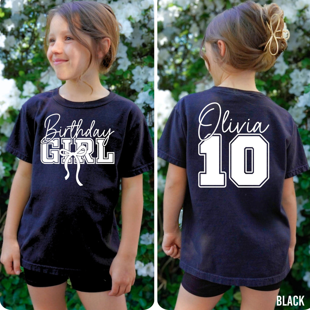 Personalized Birthday Girl Shirt, Kid's Comfort Colors Shirt, Custom Girl's Birthday Shirt, 10th Birthday Shirt, 10th Birthday Girl, Gift