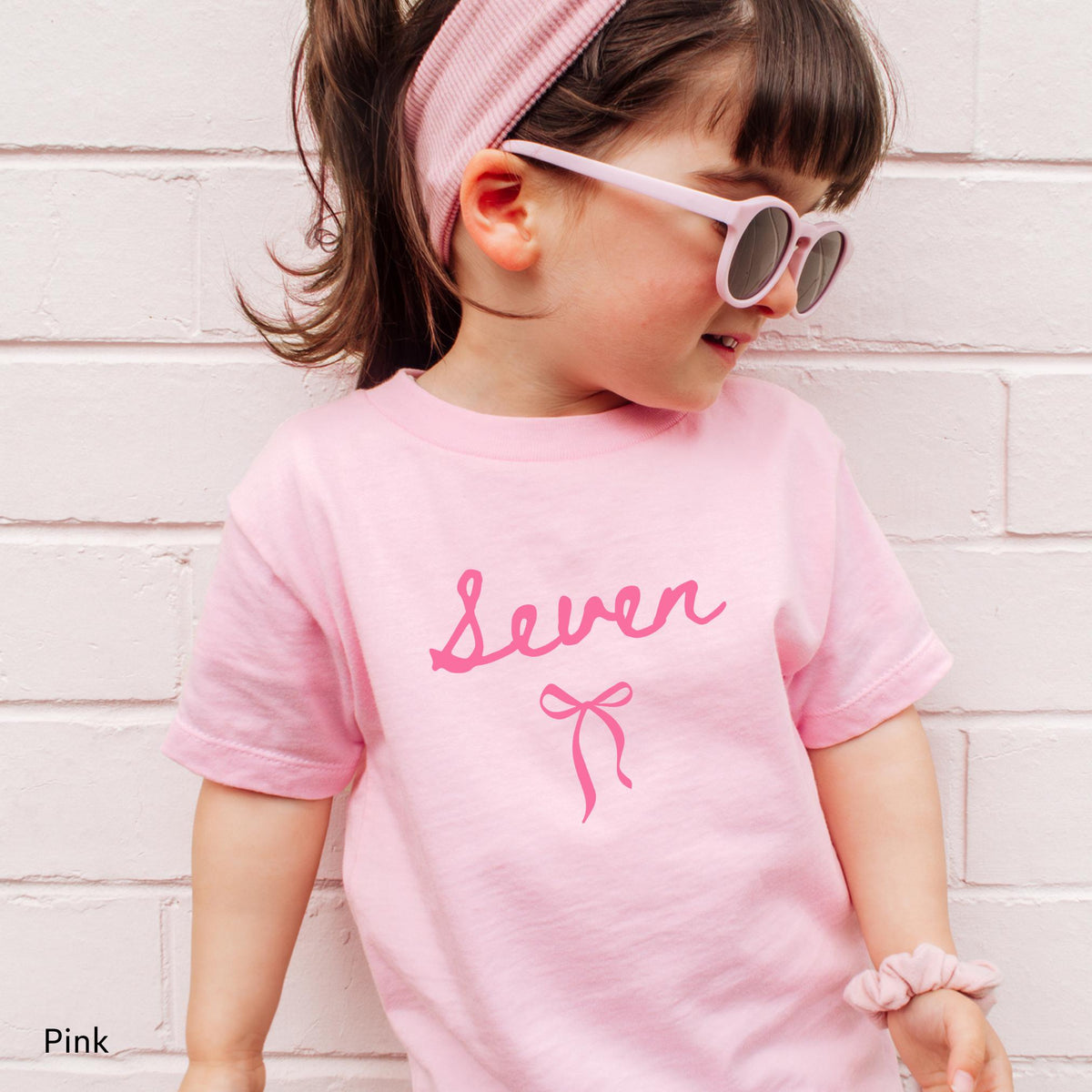 7th Birthday Shirt Girl Seven Shirt Coquette Bow Shirt Seventh Birthday Gift Kids Preppy Bow T Shirt Birthday Girl Tee 7th Birthday Gift 7