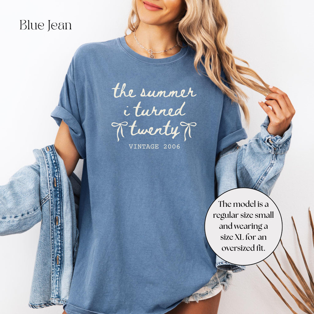 Custom 20th Birthday Shirt Comfort Colors Summer I Turned 20 Bday Party Tee, 20th Birthday Gift, Birthday Girl Shirt, 20th Birthday Party