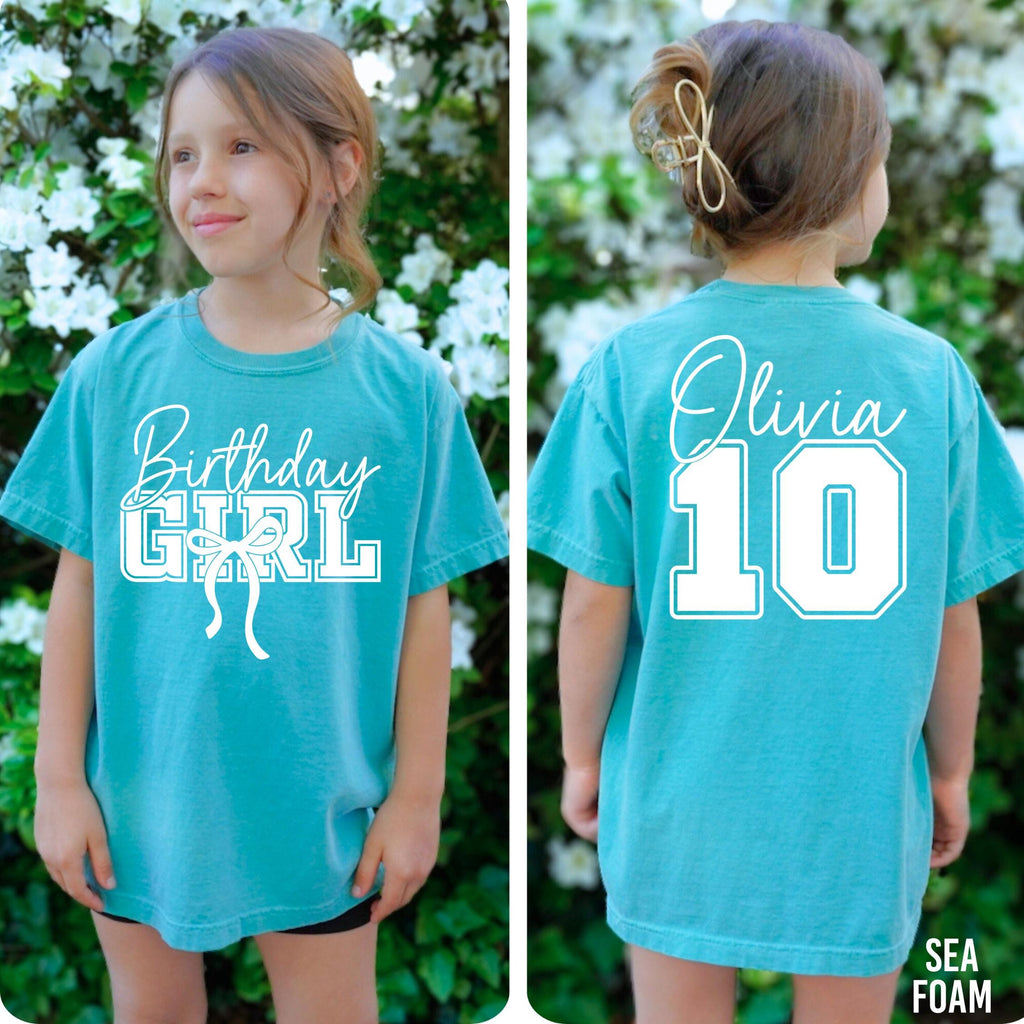 Personalized Birthday Girl Shirt, Kid's Comfort Colors Shirt, Custom Girl's Birthday Shirt, 10th Birthday Shirt, 10th Birthday Girl, Gift