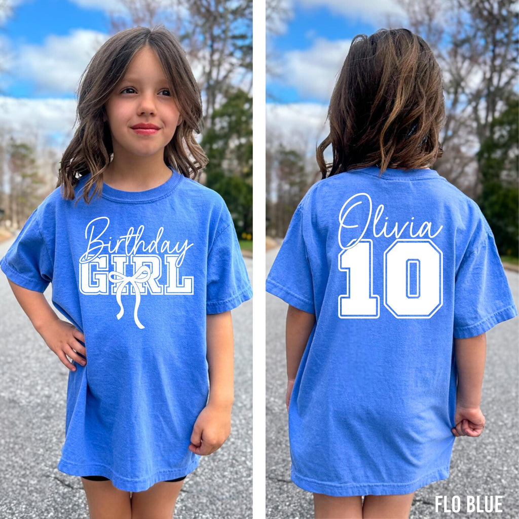 Personalized Birthday Girl Shirt, Kid's Comfort Colors Shirt, Custom Girl's Birthday Shirt, 10th Birthday Shirt, 10th Birthday Girl, Gift