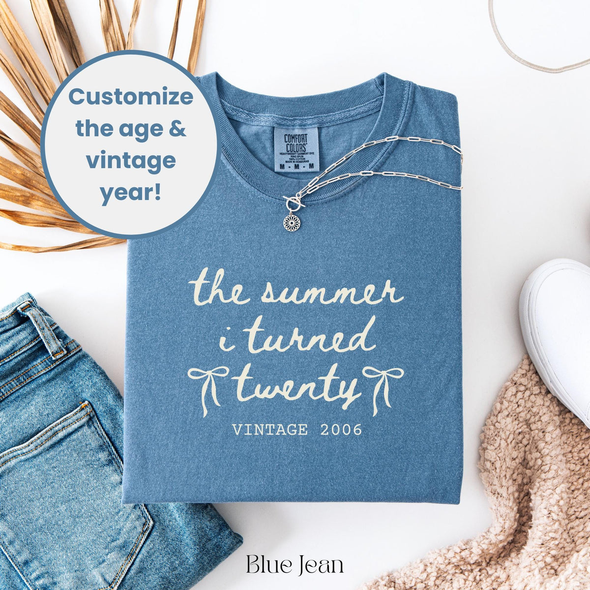 Custom 20th Birthday Shirt Comfort Colors Summer I Turned 20 Bday Party Tee, 20th Birthday Gift, Birthday Girl Shirt, 20th Birthday Party