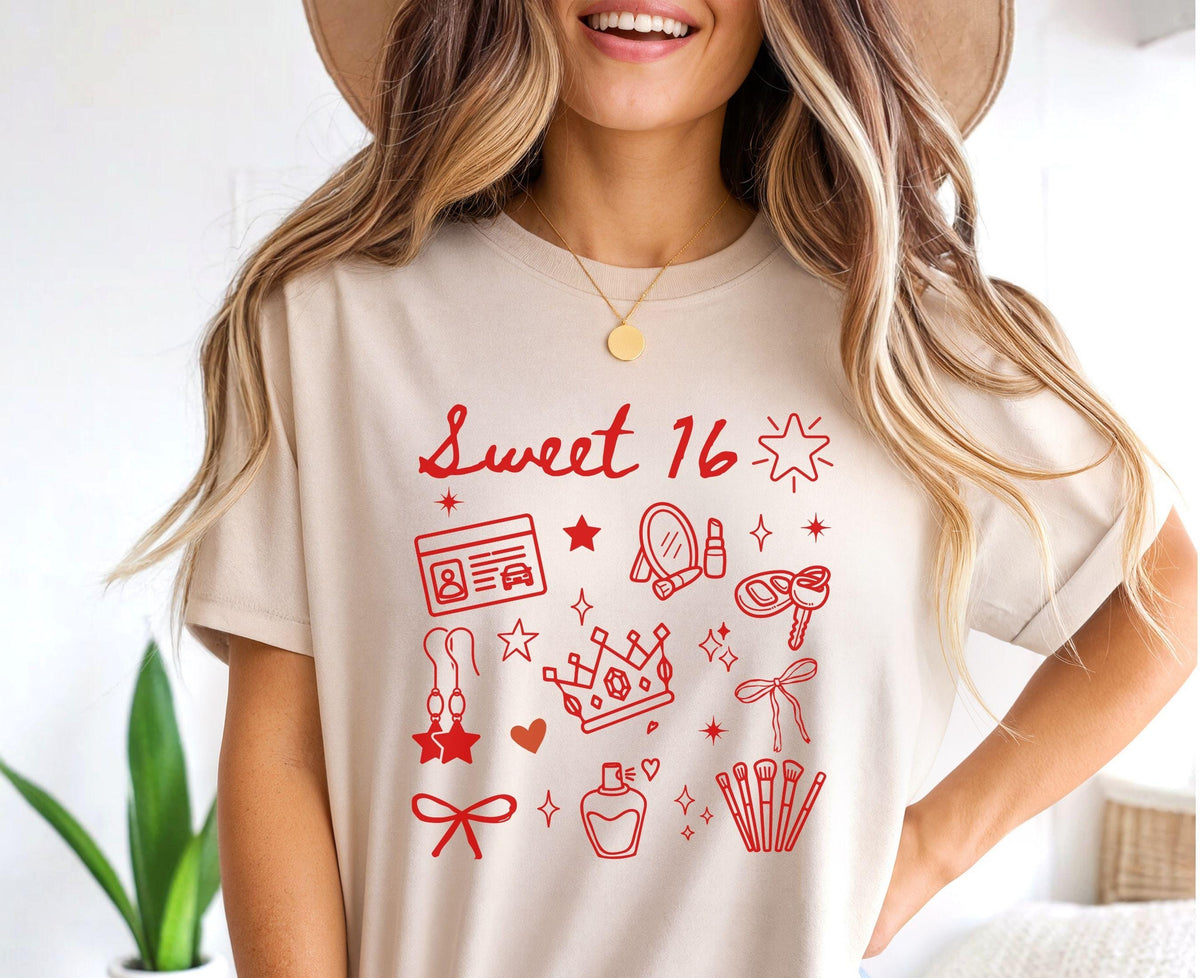 Sweet 16 Birthday Shirt | Milestone Celebration Tee | Teen Girl Gift