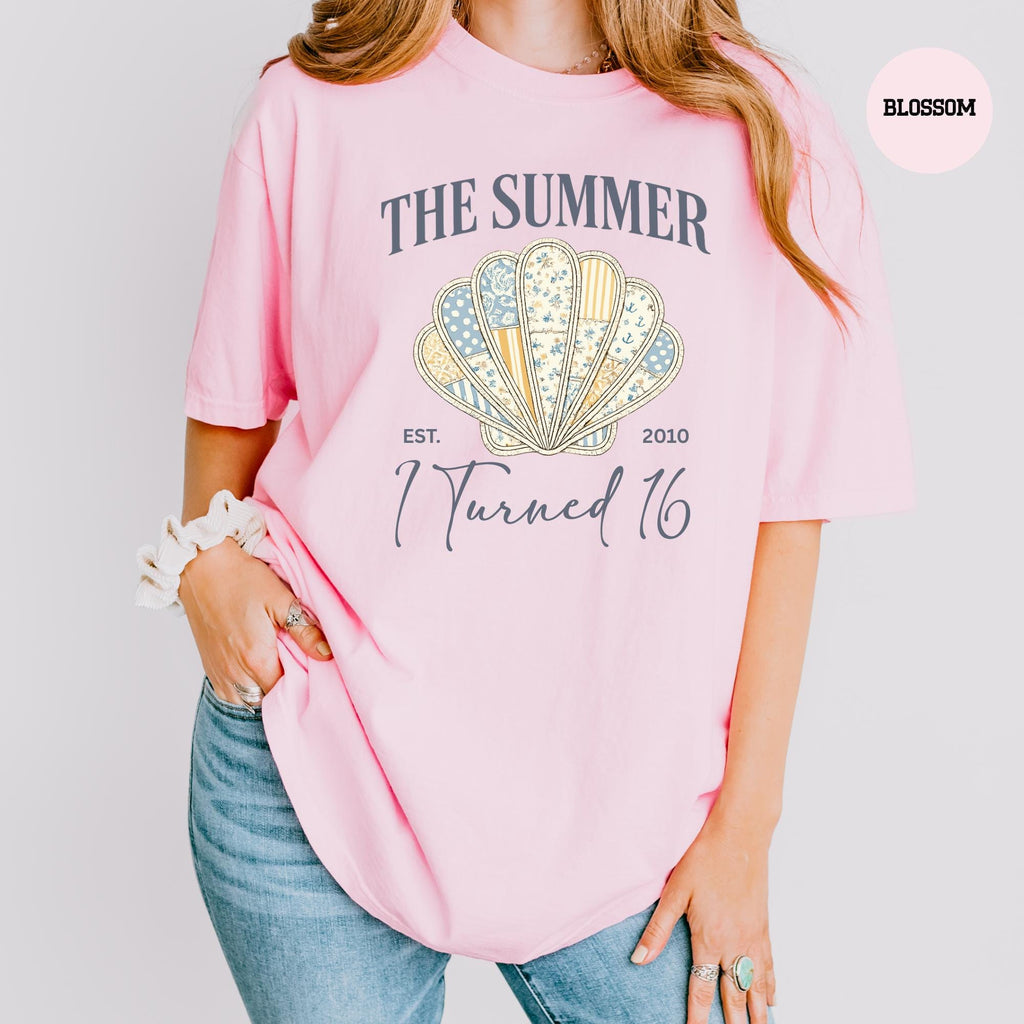 The Summer I Turned 16 Shirt, Sweet 16 Birthday Gift for Her, Aesthetic Beach Birthday Tshirt, Retro Summer Teen Girl Clothes