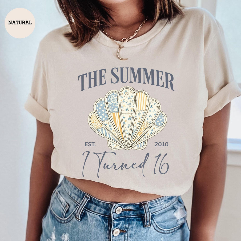 The Summer I Turned 16 Shirt, Sweet 16 Birthday Gift for Her, Aesthetic Beach Birthday Tshirt, Retro Summer Teen Girl Clothes