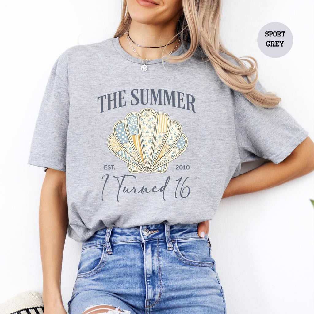 The Summer I Turned 16 Shirt, Sweet 16 Birthday Gift for Her, Aesthetic Beach Birthday Tshirt, Retro Summer Teen Girl Clothes