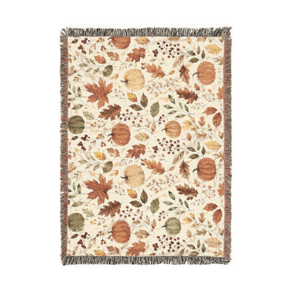 100% Cotton Autumn Woven Blanket | Fall Harvest Throw