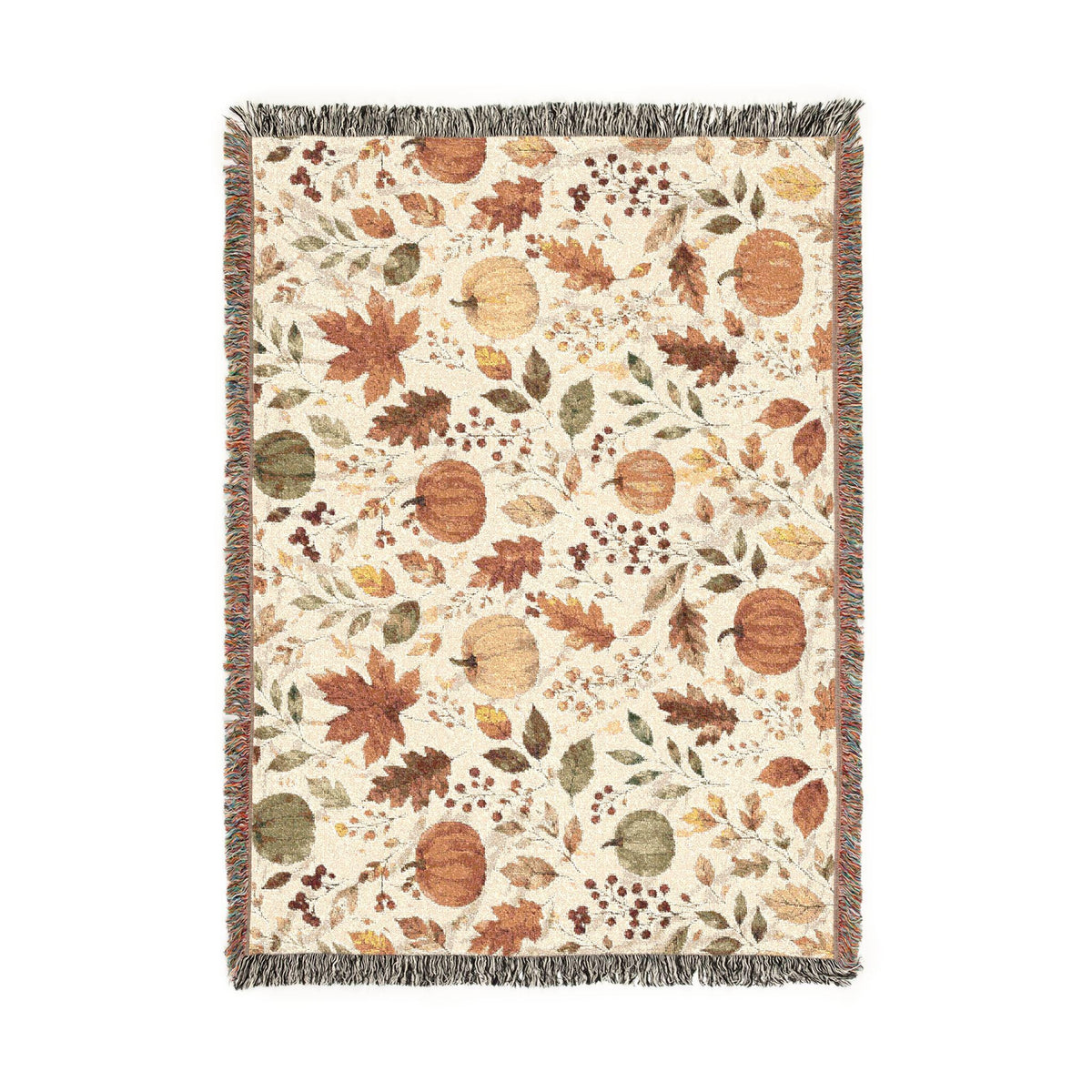 100% Cotton Autumn Woven Blanket | Fall Harvest Throw