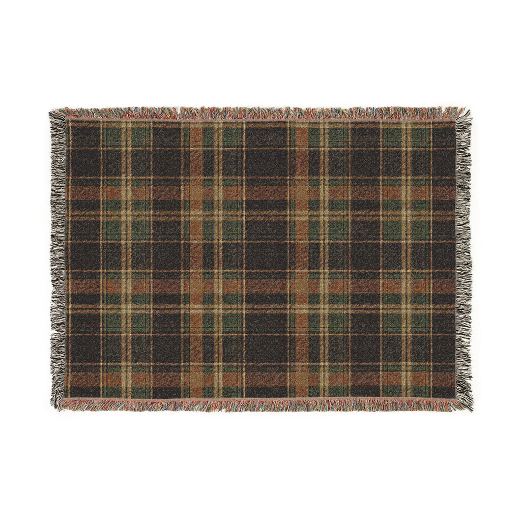 Plaid Woven Throw Blanket Fall Home Decor Cozy Autumn Blanket, Rustic Farmhouse Throw Soft Flannel Blanket Fall Housewarming Gift