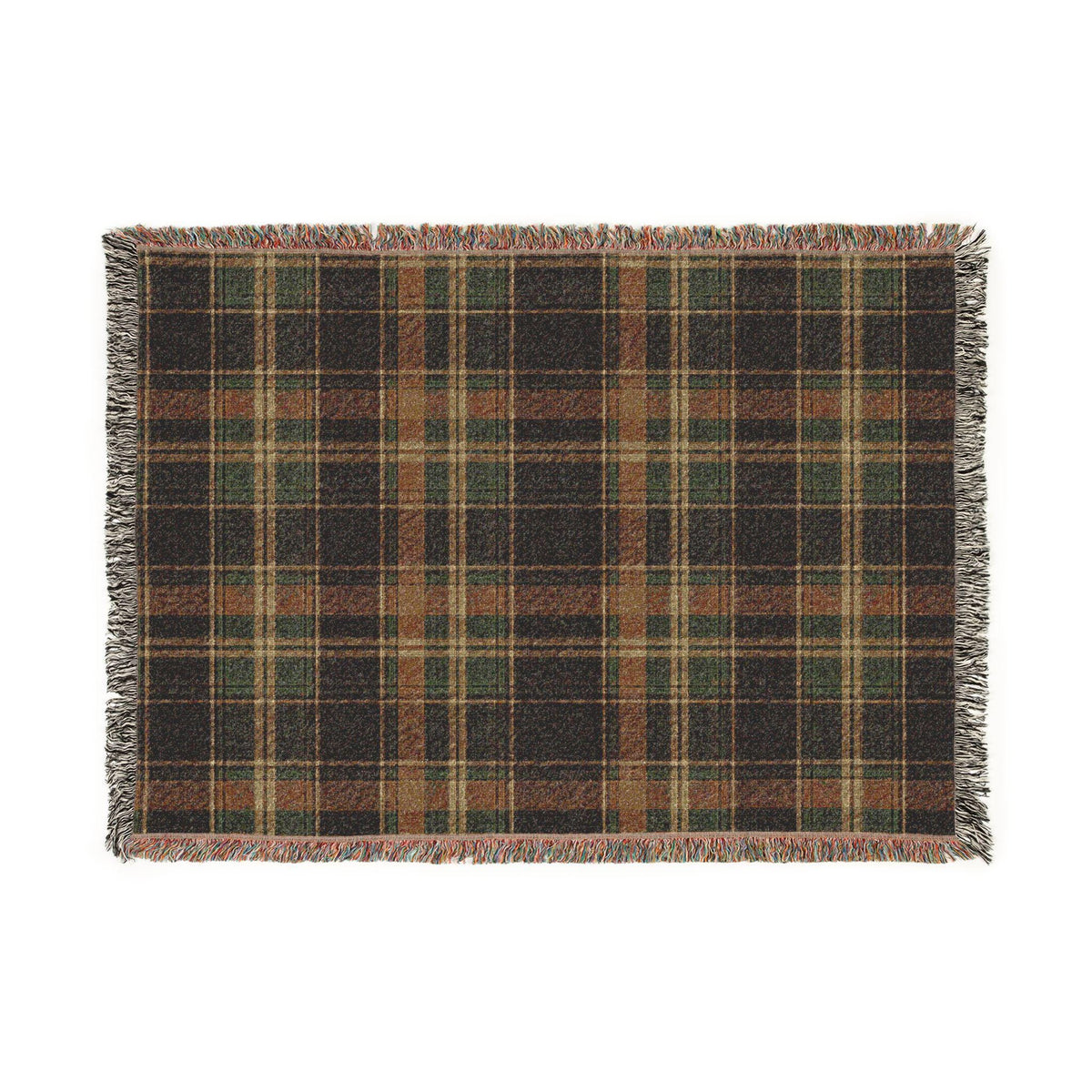 Plaid Woven Throw Blanket Fall Home Decor Cozy Autumn Blanket, Rustic Farmhouse Throw Soft Flannel Blanket Fall Housewarming Gift